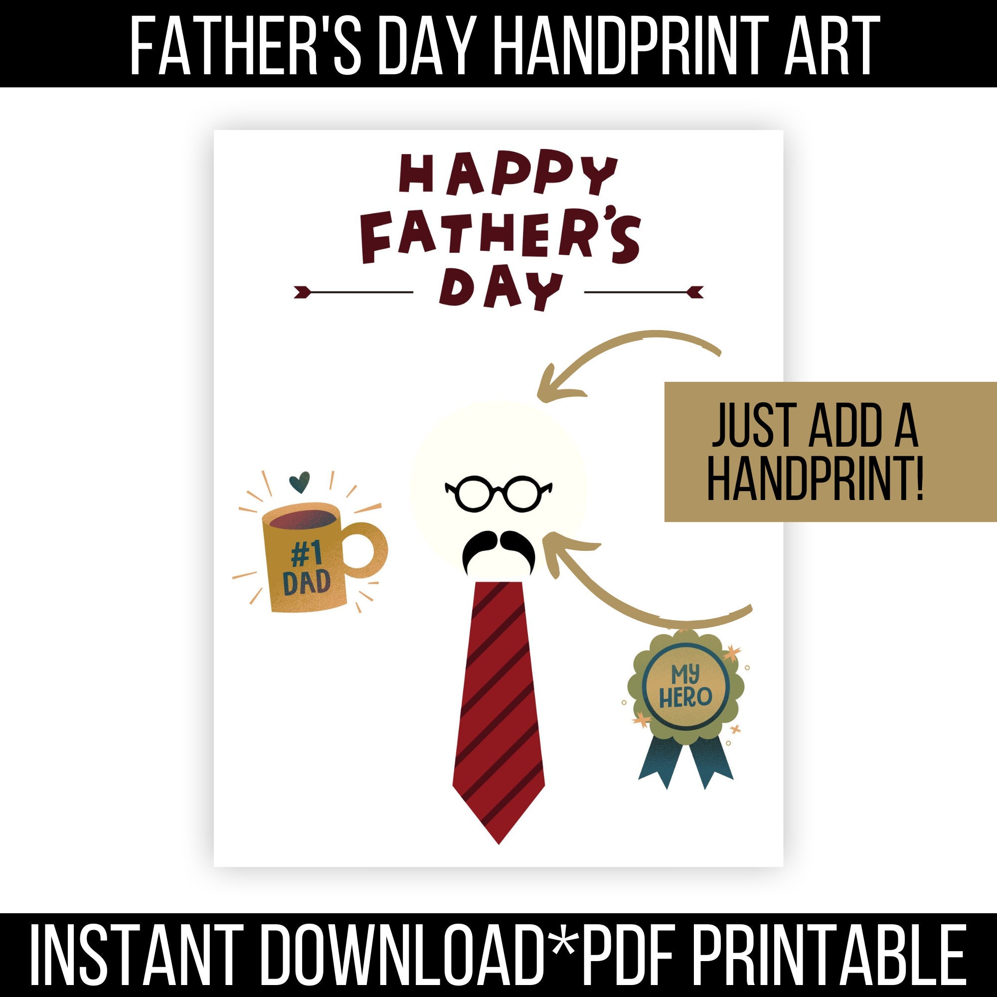 Fathers Day Tie Handprint Craft - Etsy