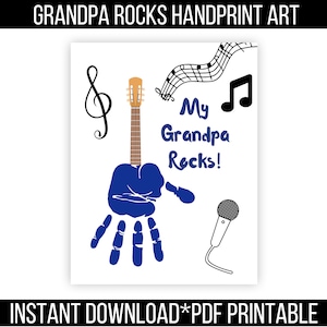 My Grandpa Rocks Handprint Craft pour la fête des pères ou la fête des grands-parents