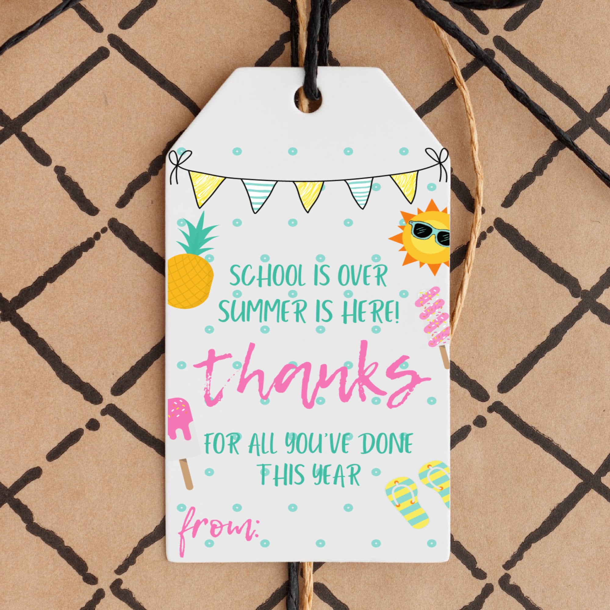 TEACHER GIFT TAG | Teacher Thank You Printable | Teacher End of Year ...