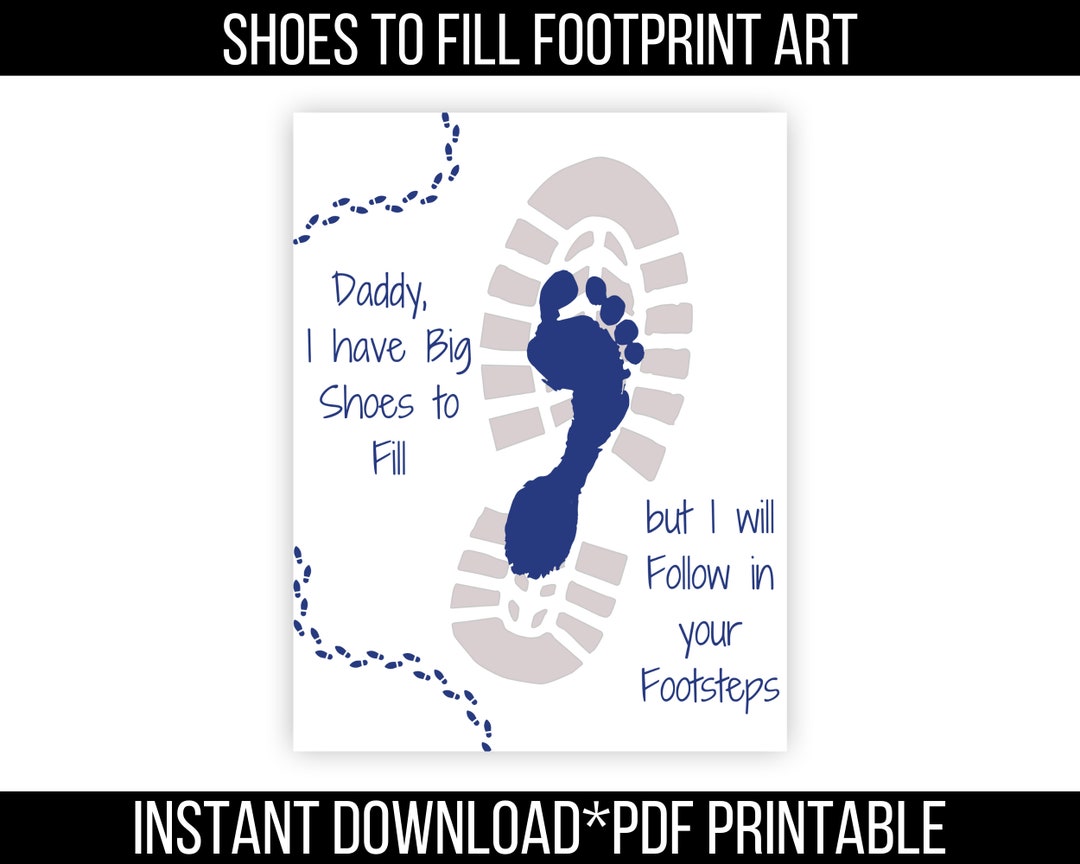 Fathers Day Footprint Craft Big Shoes to Fill Handprint Art Etsy