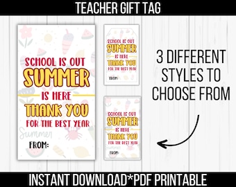 Etiqueta de regalo para maestros para regalo de fin de escuela, agradecimiento al maestro o agradecimiento