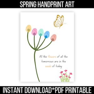 Spring Flower Fingerprint Art Printable for Kids