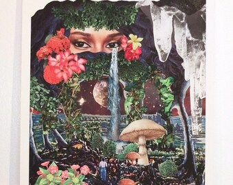 Cave of Fantasy Collage Print