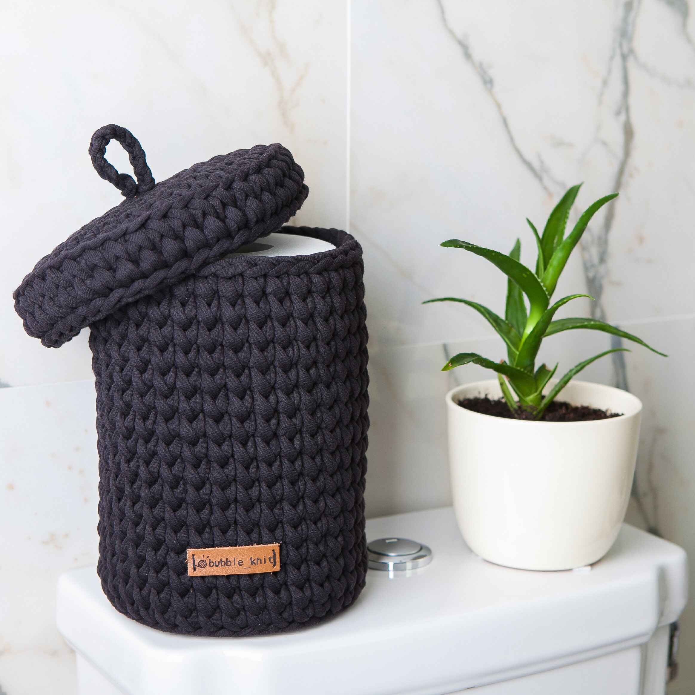 Black toilet paper holder for man. Free standing storage Etsy