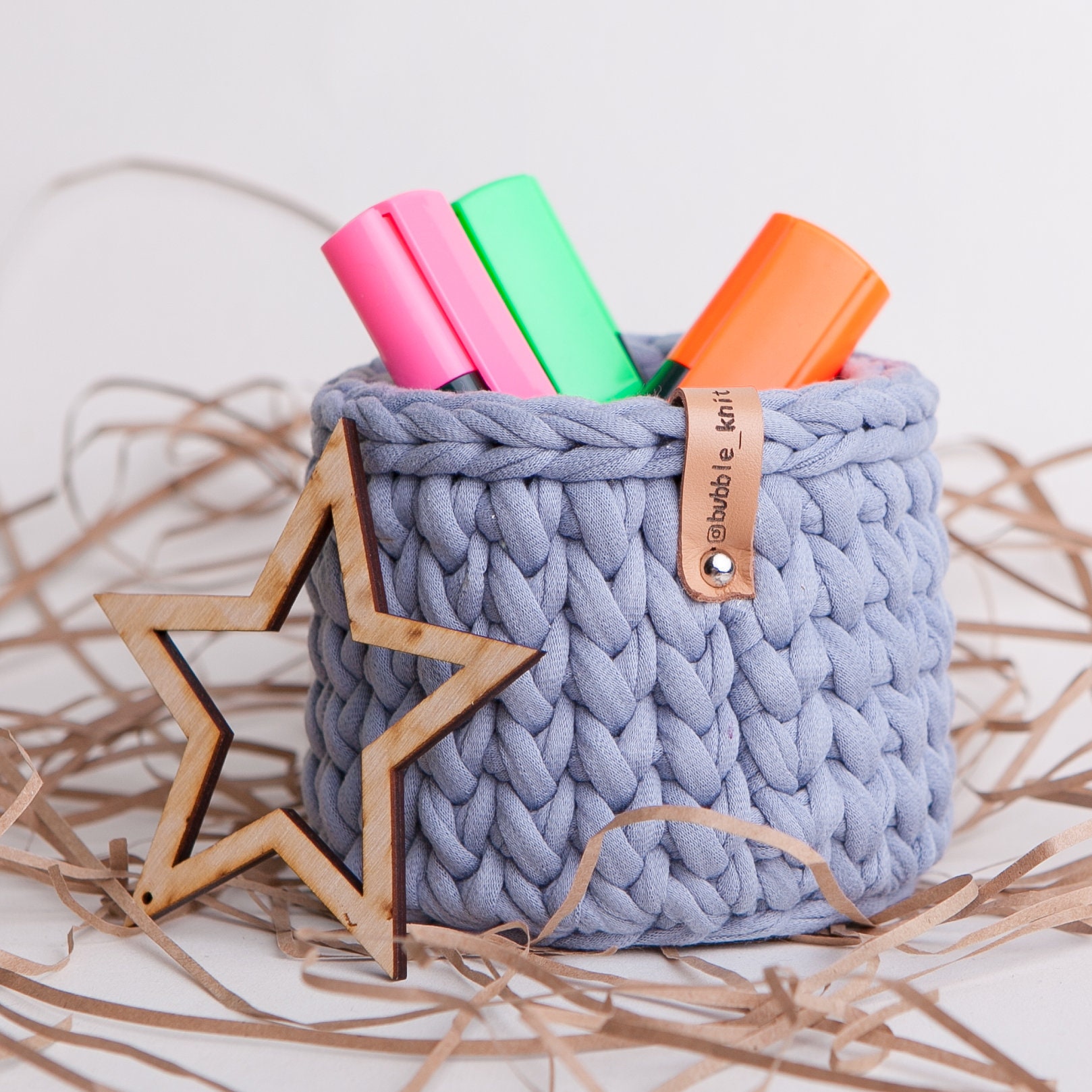 Home office decor. Pen holder. Cute Office supplies. Crochet Etsy