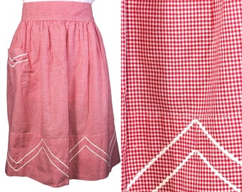 Vintage Apron Red/White Gingham Checked Retro Rockabilly Mint Condition 50s 60s