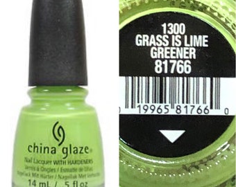 China Glaze Nail Polish Lacquer “Grass Is Lime Greener 81766” .5 fl oz