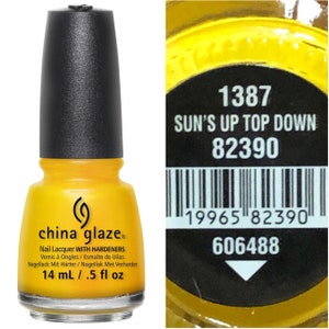 China Glaze Nail Polish “ Suns Up, Top Down” 82390” .5 Fl Oz Bright Yellow