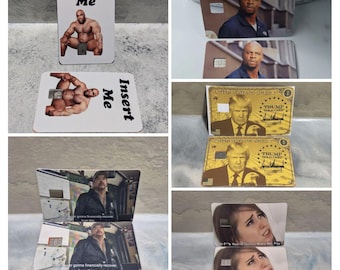 2PCS - Julius Terry Hates Chris/Barry Wood/Tiger/Trump Gold Card/Make me pay/Debit/Credit Card Sticker Cover - Small Chip