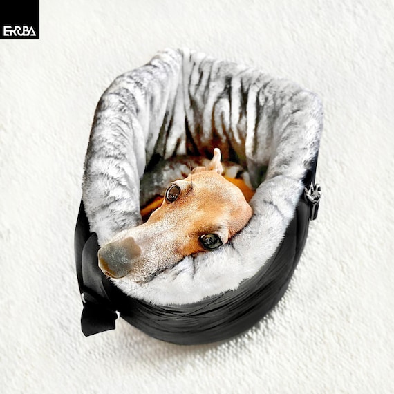 Dog Travel Carrier Bag Bed: Luxury Black Pet Tote Airplane for Greyhounds