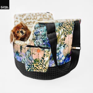 Leopard Dog Carry Purse: Small Pet Carrier Travel Bag Soft Leo Plush