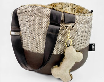 Small dog carrier travel bag, luxury pet carrier purse, puppy tote bag