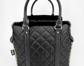 Designer-draagtas voor honden: luxe zwarte draagtas voor