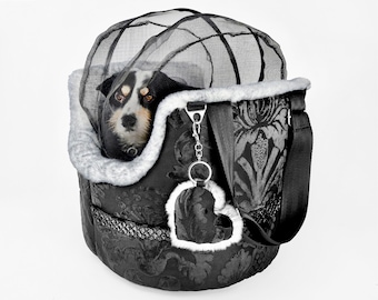 Bolsa de transporte para perros en avión: bolsa de viaje para mascotas con parte superior de malla, bolso para cachorros en avión