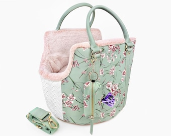 Summer Dog Carrier Floral: Small Pet Tote Bag Girl, Soft Puppy Travel Purse Flowers