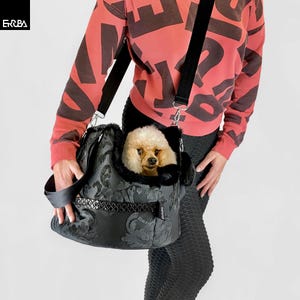 Small dog tote bag, crossbody pet carrier purse, luxury designer puppy pouch