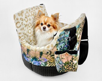 Summer Dog Carrier for Small Dogs: Pet Travel Bag with Soft Leopard Print Plush