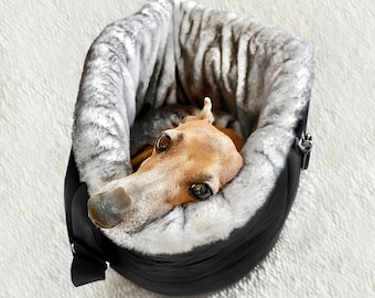 Dog carrier travel bag, greyhound dog travel bed, pet carrier bag