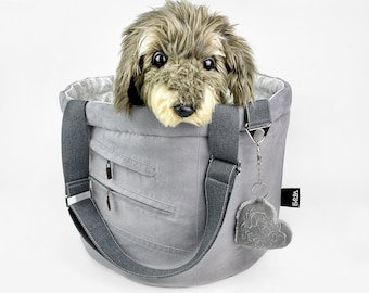 Small dog carrier travel bag, summer pet carrier purse, dog tote bag gray