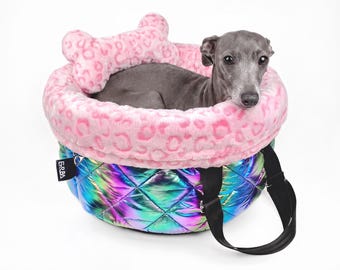 Dog Carrier Bed: 2-in-1 Pet Travel Carrier, Portable Snuggle Sack for Greyhounds