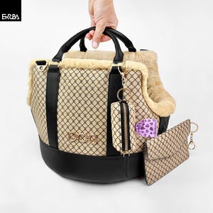 Designer dog purse carrier, small pet travel bag, luxury puppy carry handbag