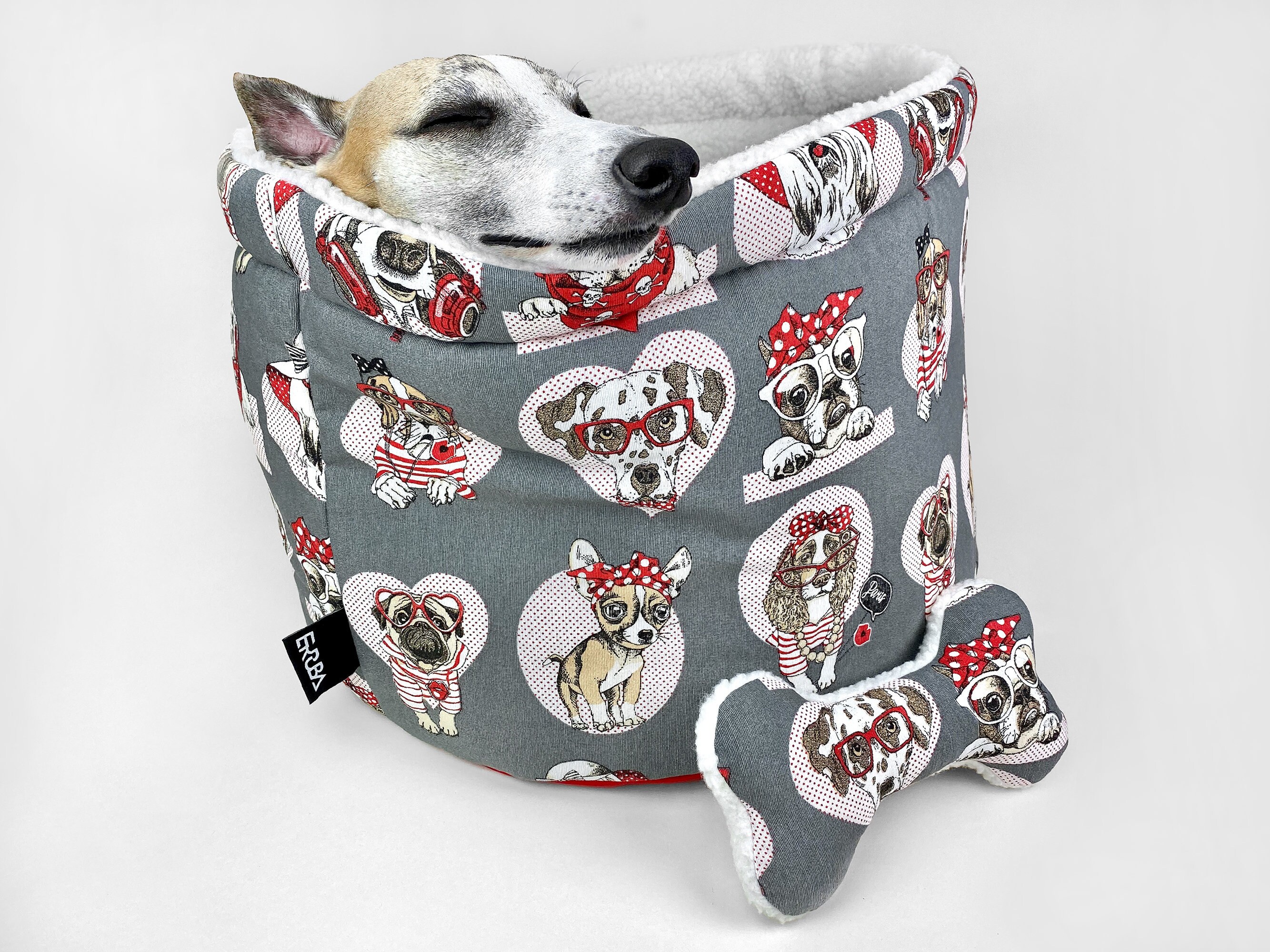Snuggle sack dog bed round pet bed small dog bed dog cuddle Etsy