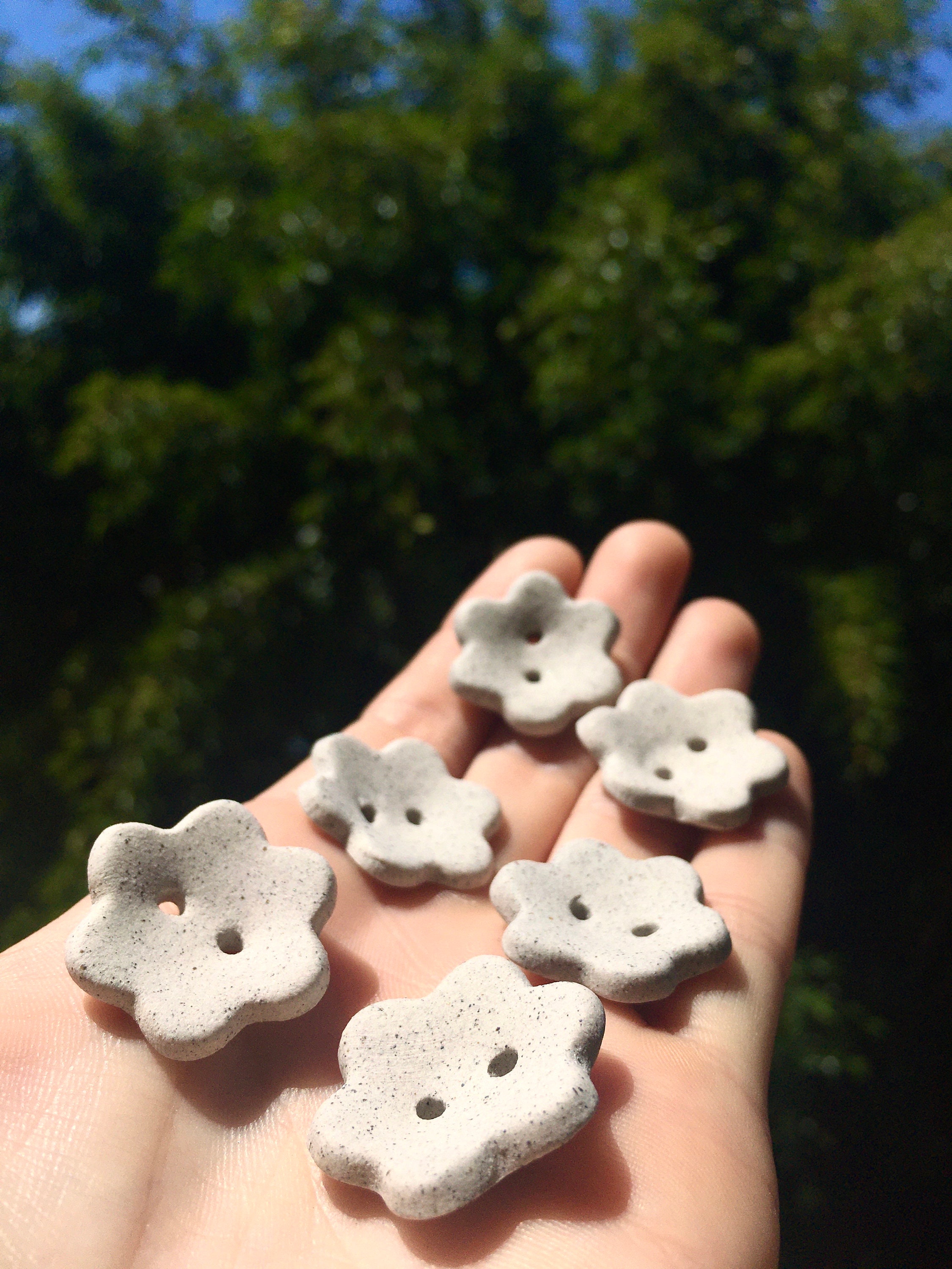 Set of 6 Cute Ceramic Flower Buttons Etsy Australia