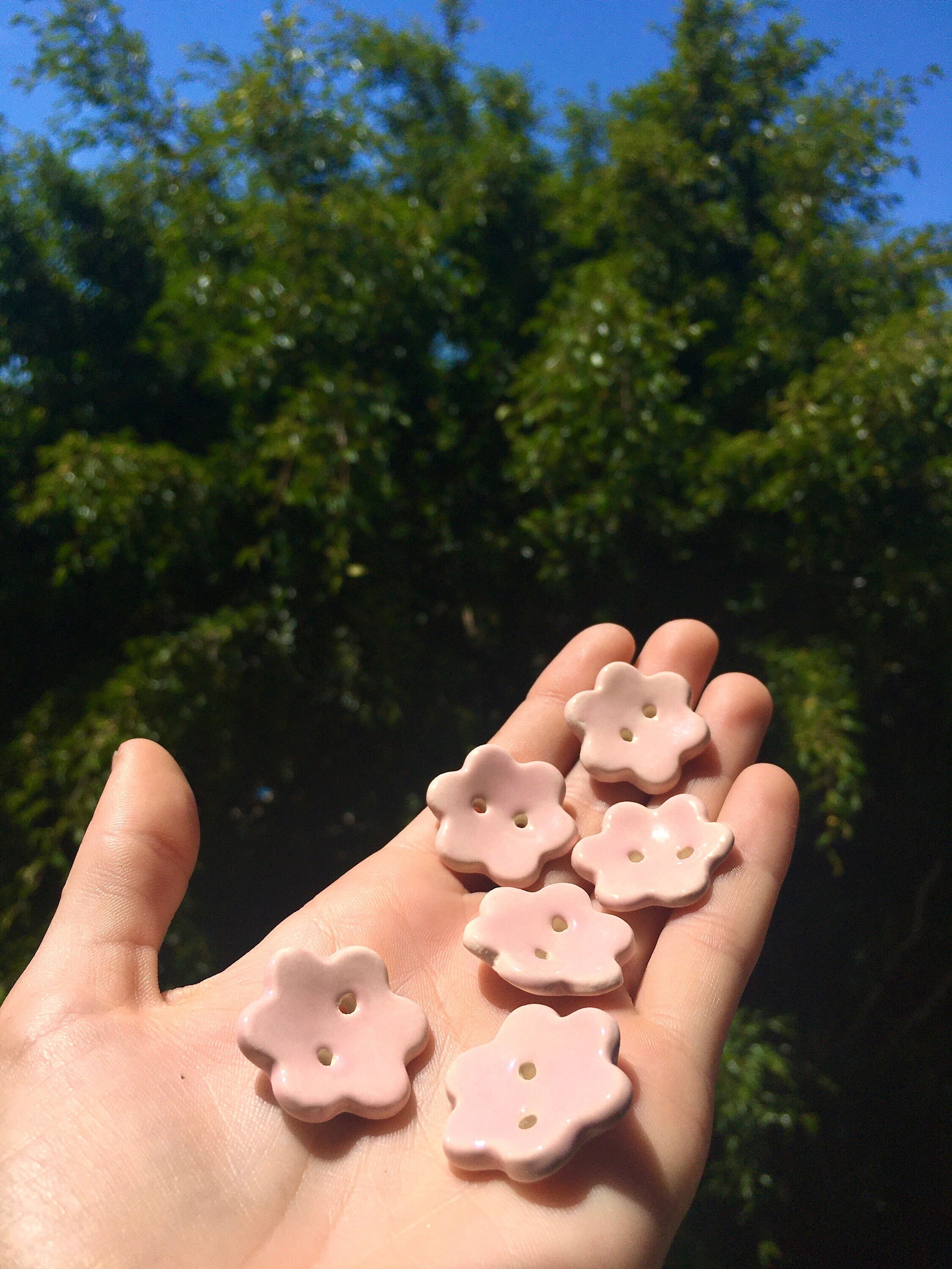 Set of 6 Cute Ceramic Flower Buttons Etsy Australia