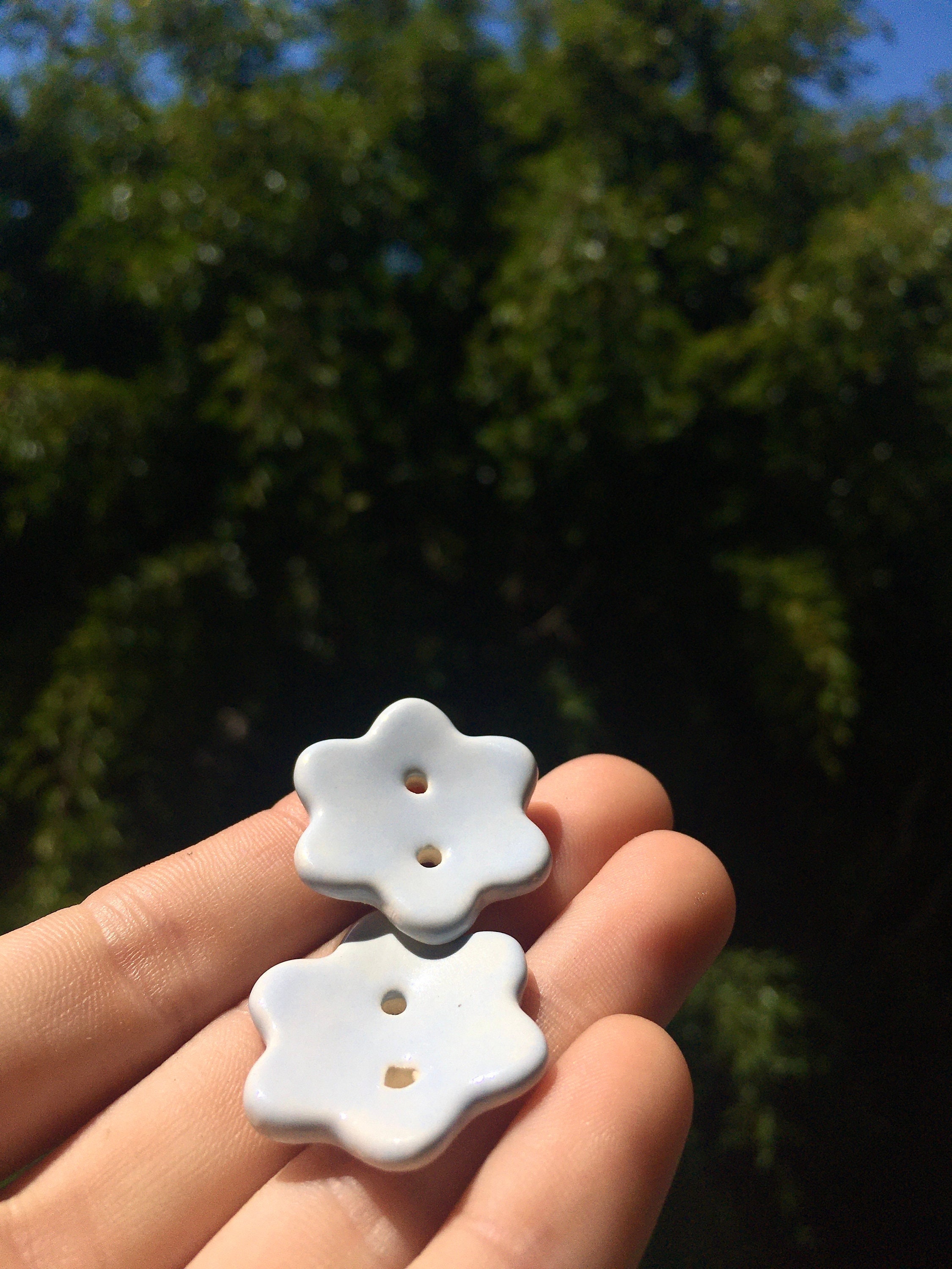 Set of 6 Cute Ceramic Flower Buttons Etsy Australia
