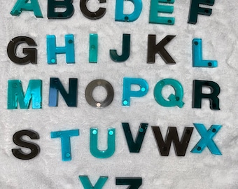Blue/grey alphabet set/Resin ABC letters/alphabet letters/ABC letters/learning letters/learning tool/learning/ABC set/abc resin set/