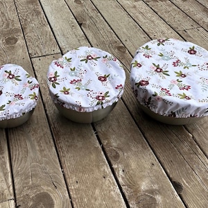 Reusable bowl covers/lined bowl covers/fabric bowl cover/covers for bowls/reusable bowl lids/ housewarming gift/reusable/kitchen item/bowls