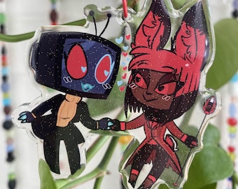 Hazbin Hotel Alastor en Vox Charm [radiostatisch]