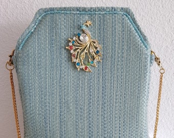 Bolso de mano o bandolera en tejido de diseño de alta gama con perlas y bisutería bolso de mujer bolso de ceremonia bolso de diseño