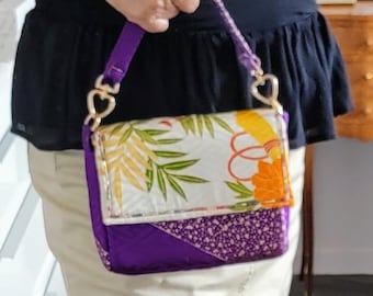 Mini bag in Japanese silk, a unique piece, original handcrafted creation made in France.