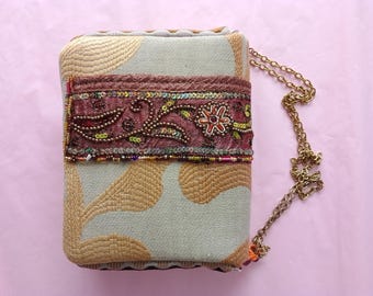 Mini bag in high-end fabric, unique handmade piece by a French designer