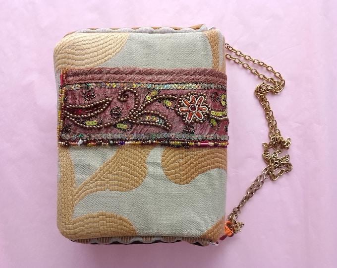 Mini bag in high-end fabric, unique handmade piece by a French designer
