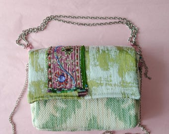 Mini high-end designer fabric bag, handmade, unique piece made in France