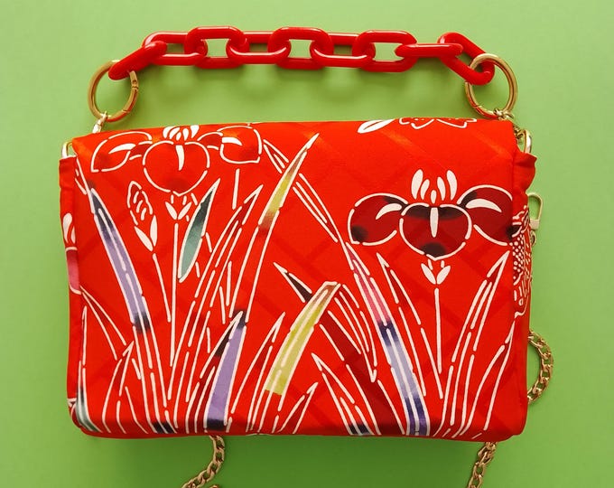 Japanese silk bag, unique piece, French handcrafted creation