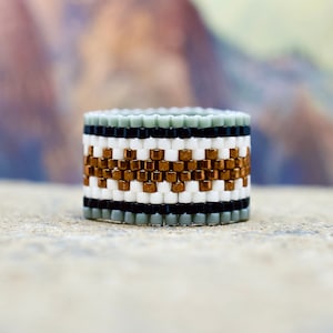 PEYOTE RING - Copper Hills - Beaded Ring