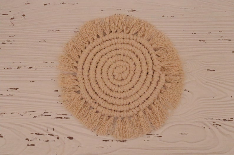 Macrame Coaster Gift Dining Decor Kitchen Boho item image 3