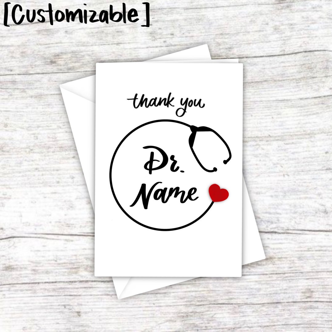 Customizable Nurse/doctor Thank You Card W/ Vinyl Decal/sticker - Etsy