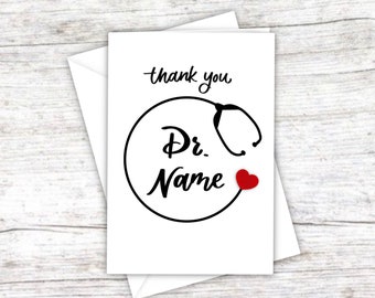 Customizable nurse/doctor thank you card w/ Vinyl Decal/Sticker