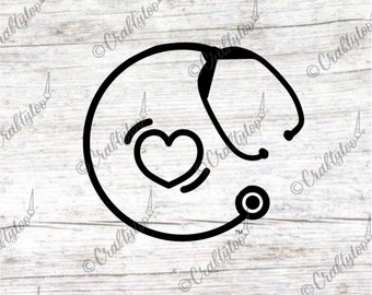 Stethoscope Heart Decal/Sticker for Nurses and Doctors | Health Hero | Laptop decal | Car decal | Window decal | Waterbottle decal