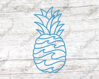 Pineapple/Waves Vinyl Decal/Sticker