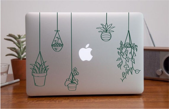 Hanging plant decal stickers, Laptop stickers