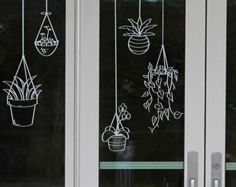 5 Hanging Plant Decals (Large) | Vinyl Decal/Sticker