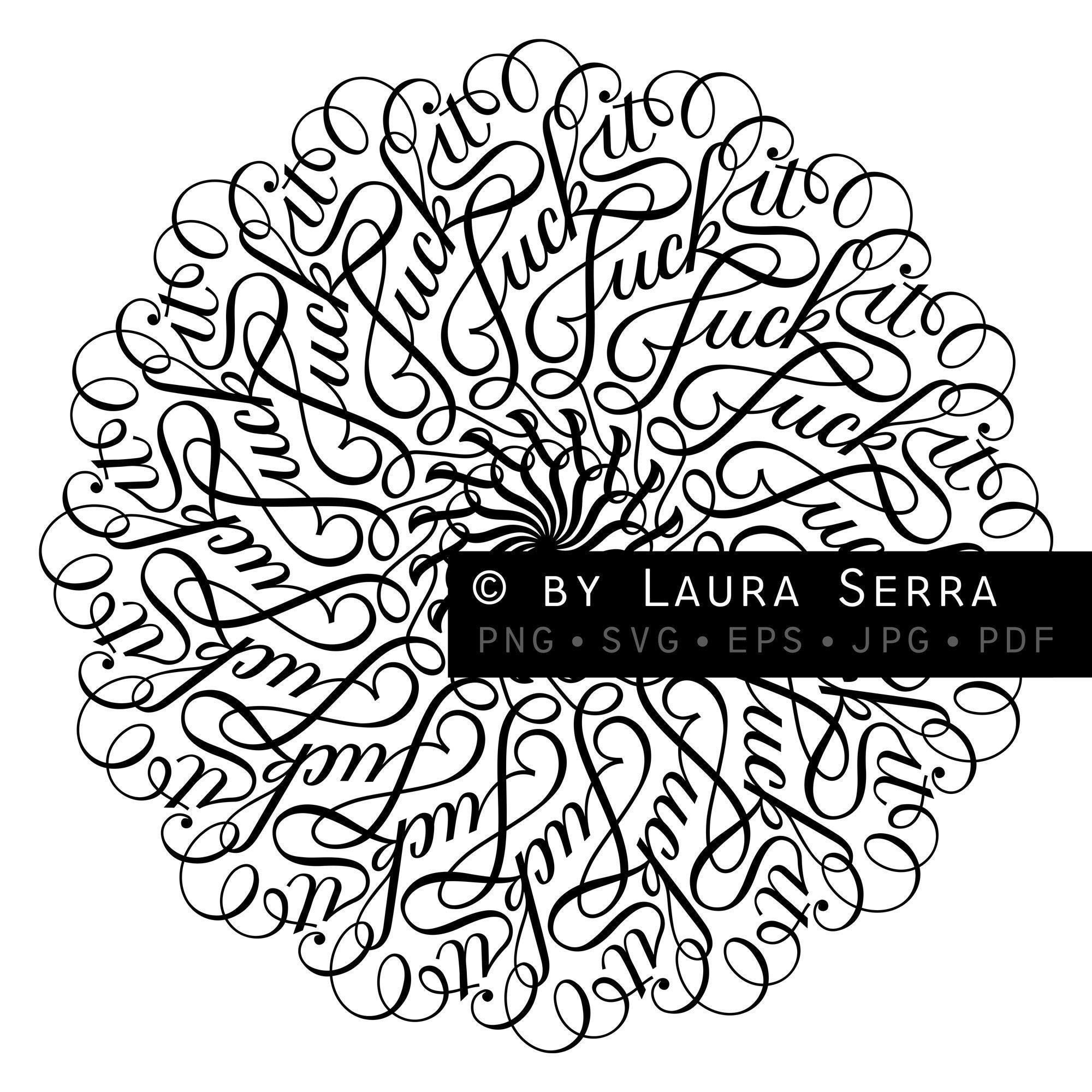Download Fuck It Mandala SVG for personal use | Etsy