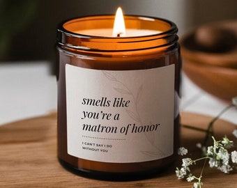 Smells Like Matron of Honor Candle, Matron of Honor Proposal, Personalized Candle, Minimalist Design, Bridesmaid Proposal, Bridesmaid Gifts