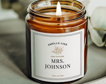 Personalized Engagement Gift, Personalized Candle, Wedding Gift, Engagement Party, Future Mrs Gift, Gift for Her, Gift for Bride