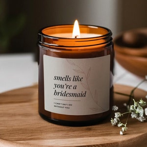 Smells Like Bridesmaid Candle, Bridesmaid Proposal, Minimalist Design, Bridesmaid Gifts, Wedding Party Gifts, Wedding Party Favors